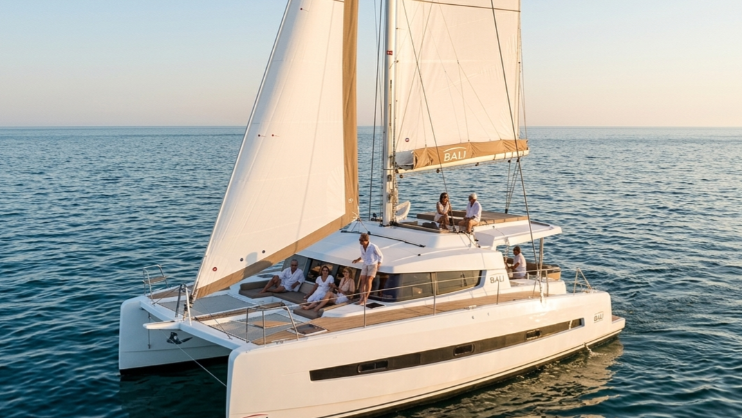 Catamarã privado de dia inteiro na costa do Algarve