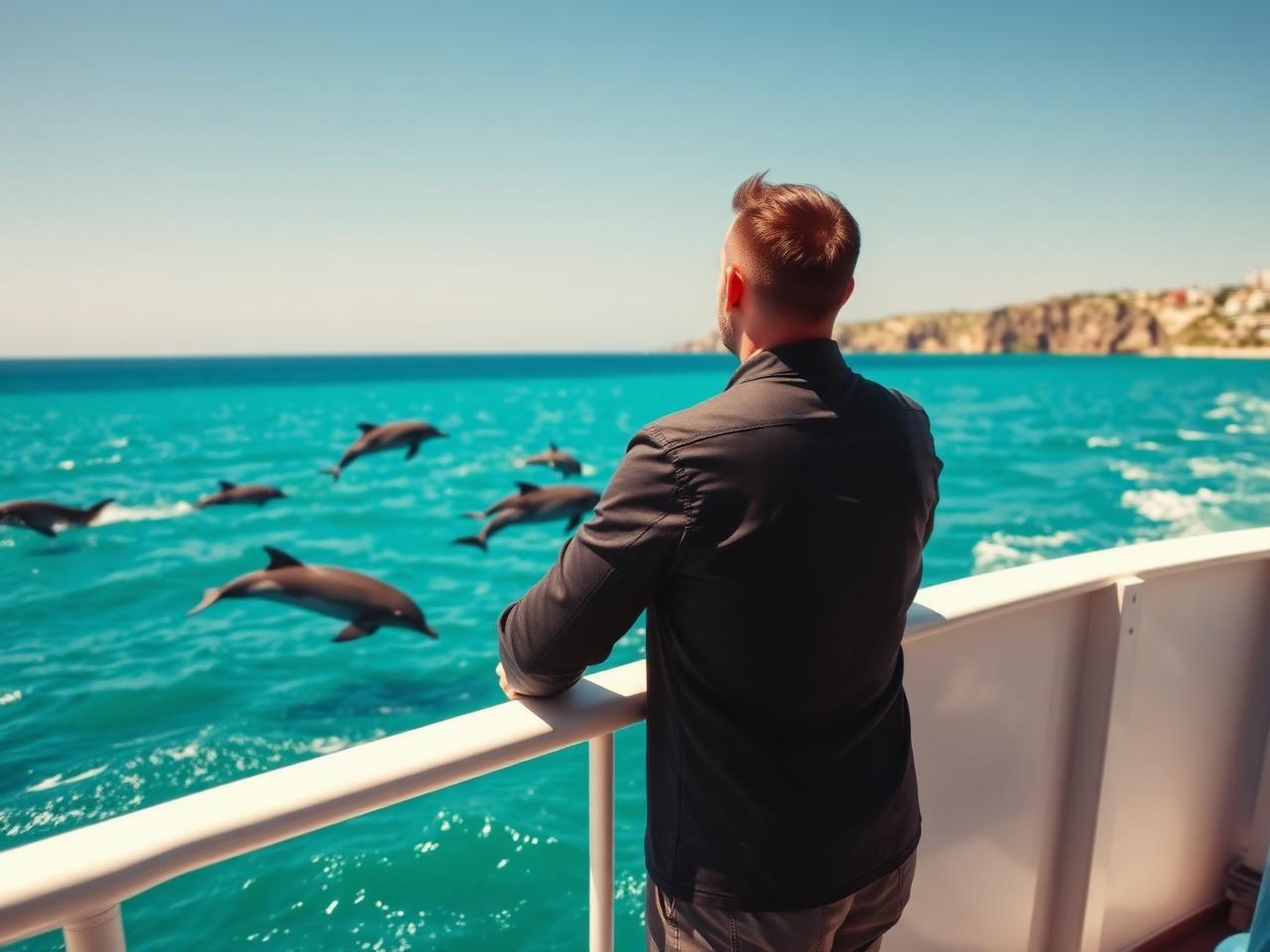 Casal a observar golfinhos no Algarve